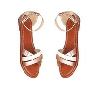 Cocila Sandalia De Vestir Para Mujer Con Baja Tacón Playa Punta Abierta Colores Correa Los Y Parte Inferior Plana Primavera/Verano (Rose Gold, 39) Zapatos Comodos Stilettos Sandalias Plata Beige