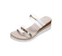 Cocila Sandalias Cuña Mujer Piel Playa Piscina Mar Women'S Summer Casual Comfortable Buckle Strap Thick Bottom Rome Slope Heel Slippers Zapatillas Patrulla Canina Niña (White, 43) De Verano Casa