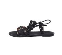 Cocila Sandalias De Cuña Para Mujer Plataforma Verano Nuevas, Casuales Planas Con Tiras Talla Grande Sandalia (Black, 41) Comodas Vestir Chanclas Trekking Griegas Zapato Destalonado Doble