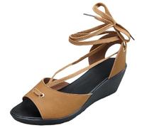 Cocila Sandalias De Mujer Con Tacones Para Mujer, Cuña, Zapatos Casuales Punta Abierta, Tiras Verano Marca (Yellow, 40) Comodas Barefoot Deportivas Senderismo Plataforma Plateadas Verdes Corcho