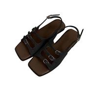 Cocila Sandalias De Plataforma Para Mujer Planas Viaje Junto Al Mar Francesas Retro Cuñas Doradas (Black, 40) Trekking Caminar Verano Women Sandals Summer Cangrejeras Plantilla Extraible Montaña