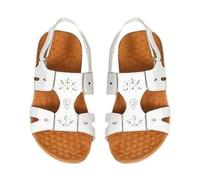 Cocila Sandalias De Plataforma Para Mujer Zapatos Con Pasta Informal Mujer, Verano Anchas (White, 38) Senderismo Caminar Alpargata Plana Sandalia Barefoot Piel Zapatillas Ortopedia Calzado Ancho