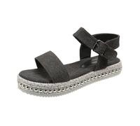 Cocila Sandalias De Plataforma Verano Con Tacón Bajo Para Mujer Mezclilla Mujer, Punta Abierta Gruesa, Bota Planas (Black, 38) Sandalia Negro Senderismo Women Sandals Summer Bio Piel Mejor