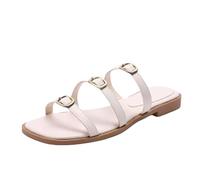 Cocila Sandalias De Playa Casual Cómodas Zapatos Planas con Tiras para Mujer, Punta Abierta Cuadrada, Hebillas Ajustables, Sin Cordones, Vestir En Verano, Playa, Bodas, Graduación, Viajes,