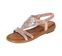 Cocila Sandalias De Tacón Bajo Ajuste Ancho Para Mujer Zapatos Fashion Buckle Sandals Sandales Verano Mujeres Cuñas Flops Femeninas Griegas (Pink, 39) Ortopedicas Barefoot Trekking Talla 35 Agua