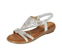 Cocila Sandalias De Tacón Bajo Ajuste Ancho Para Mujer Zapatos Fashion Buckle Sandals Sandales Verano Mujeres Cuñas Flops Femeninas Griegas (Silver, 40) Sandalia Comodas Trekking Blancas