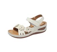 Cocila Sandalias De Tacón Bajo Cuña Para Mujer Mujer: Cómodas Informales Verano. Cangrejeras Vestir (White, 41) Verano Negro Trekking Caminar Comodas Negras Planas Cuero Corcho Doradas Azules