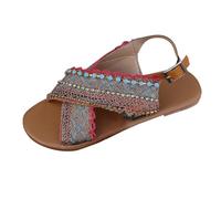 Cocila Sandalias De Tacón Bajo Cuña Para Mujer Planas Verano Mujer, Con Hebilla Cinturón Ajustable, Punta Redonda, Informales Playa Y Vacaciones Bota (Gold, 42) Senderismo Deportivas Trekking