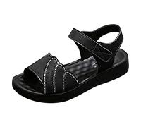 Cocila Sandalias De Tacón Bajo En Bloque Para Mujer 2026 Nuevas Prendas Vestir Verano, Pantuflas Antideslizantes Blanda Ancianos Con Gancho Inferior Edad Trenzadas (Black, 39) Verano Deportivas