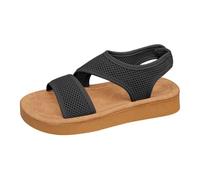 Cocila Sandalias De Tacón Bajo En Bloque Para Mujer Verano 2026 Mujer, Cómodas Y Elegantes, Con Tiras Elásticas El Tobillo, Gruesa, Antideslizantes, Vestir, Punta Abierta, Coronel (Black, 36)
