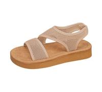 Cocila Sandalias De Tacón Bajo En Bloque Para Mujer Verano 2026 Mujer, Cómodas Y Elegantes, Con Tiras Elásticas El Tobillo, Gruesa, Antideslizantes, Vestir, Punta Abierta, Coronel (Khaki, 38)