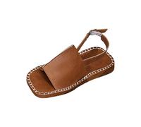 Cocila Sandalias De Tacón Bajo Grueso Para Mujer Gruesas Verano Mujer, Con Hebilla Grande, Pez, Punta Abierta, Playa Zapatos Esparto (Brown, 40) Caminar Women Sandals Summer Trekking 2026