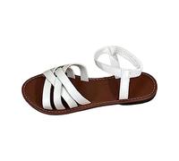 Cocila Sandalias De Tacón Bajo Grueso Para Mujer Playa Zapatillas Casuales Huecas Zapatos Retro Coronel (White, 39) Deportivas Ortopedicas Barefoot Sandalia Blanca Negras Tacon Calzado Verano