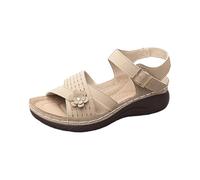 Cocila Sandalias De Tacón Bajo Grueso Para Mujer Verano Con Hebilla Cinturón Hueca Lateral Y Plana, Informales, Alpargatas (White, 42) Sandalia Plateadas Barefoot Cruzadas Alpargata Plana