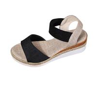 Cocila Sandalias De Tacón Bajo Grueso Para Mujer Verano Mujer, Talla Grande, Con Gruesa Y Elásticos, Diseño Pez. Tacones Altos Sexy (Black, 37) Negro Sandalia Comodas Mules Tiras Pie Ancho