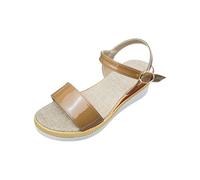 Cocila Sandalias De Verano Para Mujer Tacón Ligero Cuña Mujer, Informales Con Soporte El, Cómodas Caminar En La Playa Sandalia Vaquera (Brown, 42) Ortopedicas Negro Barefoot Verbenas Alpargatas