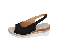 Cocila Sandalias De Verano Para Mujer Tacón Ligero Informales Con Hebilla Cinturón Lateral Hueca Y Plana Mujer, Zuecos Hombre (Black, 38) Comodas Deportivas Senderismo Verbenas Alpargatas