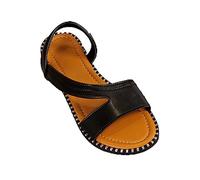 Cocila Sandalias De Verano Para Mujer Tacón Ligero Playa Zapatillas Casuales Huecas Zapatos Retro Confort (Black, 42) Sandalia Trekking Blancos Barefoot Verbenas Alpargatas Calzado Zapato Negro