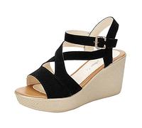 Cocila Sandalias De Verano Tacón Alto Para Mujer Casuales Plataforma Con Puntera Abierta Zapatos Ladies Fashion Strap Sandals Roman Fish Mouth Oppen The Causal Platform Solid Color Sandalia