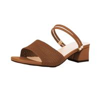 Cocila Sandalias De Verano Zapatos Tacón Pequeño Pantuflas Para Mujer, Nuevas, Punto, Medio, Con Una Palabra, Informales, Cómodas, Punta Abierta Y Pez Mujer (Brown, 36) Tacones Dorados Tacon