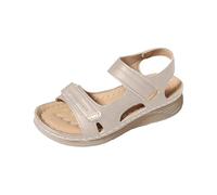 Cocila Sandalias Deportivas De Mujer Y Hombre Informales Con Hebilla Cinturón Lateral Hueca Plana Para Mujer, Verano Zapatillas Fascitis Plantar Shoes And Blues Cuñas Beige Bajas Cuña 39