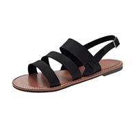 Cocila Sandalias Deportivas Ortopédicas Para Mujer De Verano Mujer, Estilo Pez, Talla Grande, Con Punta Redonda, Plana, Tira Al Tobillo, Informales Tacones Tachuelas Andar Plantilla Gel Negras