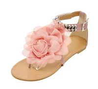 Cocila Sandalias Deportivas Ortopédicas Para Mujer String Mujeres Flower Shoes Summer Bead Flat Strap Buckle Ladies Sandals Espardeñas Zapatos De Verano Comodas Caminar Plastico Yute Piel