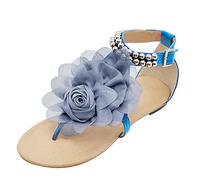 Cocila Sandalias Deportivas Ortopédicas Para Mujer String Mujeres Flower Shoes Summer Bead Flat Strap Buckle Ladies Sandals Espardeñas Zapatos De Verano Comodas Caminar Plastico Yute Piel