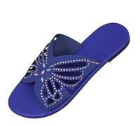 Cocila Sandalias Leather Wedge Plat Mule para Mujer con Punta De, Estilo Retro, Senderismo. Zapatillas Gimnasio (Blue, 41) Refresh Verano Suelo Goma Antideslizante Calzado Respetuosas