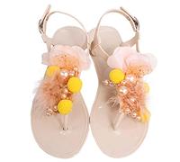Cocila Sandalias Mujer Blancas De Cuña Con Tira Trasera Planas Playa Para Mujer, Zapatos Chanclas Pvc Hechos A Mano Flores Verano Rosas (A, 38) Animal Print Doradas Ergonomicas Cangrejeras