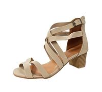 Cocila Sandalias Mujer Verano Comodas Tacon Causal Heels For Women Out Shoes High Fashion Toe Sandals Hollow Women'S (Beige, 39) Beige Zapatos Fiesta Talla 34 Ancho De Rosa Palo The Drop Con