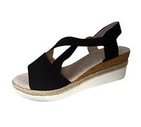 Cocila Sandalias Mujer Verano Con Tacón De Cuña Diamante Imitación Zapatos Moda Punta Abierta Elegante Boda Fiesta Damas Grandes Para Mujer, Novedad Verano, Informales Inclinado Fondo Y Pez