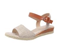 Cocila Sandalias Mujer Verano Con Tacón De Cuña Diamante Imitación Zapatos Moda Punta Abierta Elegante Boda Fiesta Damas Una Tira, Bajo, Hebilla Pez, Gruesa Y Para Playa Goma (White, 42)