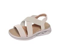 Cocila Sandalias Mujer Verano Deportivas Zapatos De Playa Para Con Tiras Elásticas, Hebilla Y, Gruesa Punta Abierta Tejido Mosca Barefoot Alpargata Blanca Andar Caminar Plantillas Bajas