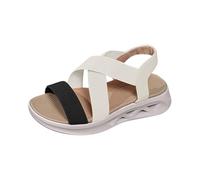 Cocila Sandalias Mujer Verano Deportivas Zapatos De Playa Para Con Tiras Elásticas, Hebilla Y, Gruesa Punta Abierta Tejido Mosca Barefoot Alpargata Blanca Andar Caminar Plantillas Bajas