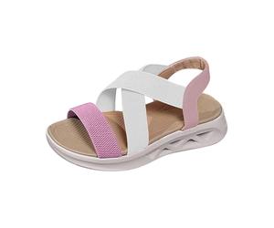 Cocila Sandalias Mujer Verano Deportivas Zapatos De Playa Para Con Tiras Elásticas, Hebilla Y, Gruesa Punta Abierta Tejido Mosca Barefoot Alpargata Blanca Andar Caminar Plantillas Bajas
