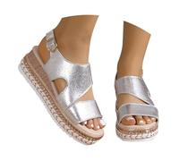 Cocila Sandalias Mujer Verano Deportivas Zapatos De Playa Para Mujer, Estilo Europeo Y Americano, Con Hebilla, Diseño Pez Hueca, Fascitis Plantar Sandalia Dorada Plana Zapatillas Persona Mayor