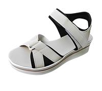 Cocila Sandalias Mujer Verano Planas Bohemio De Tacón Cuña Gruesa Con Gancho Y Punta Abierta Bloqueo Color Para Zapatos Barefoot Zapatillas Persona Mayor Orthopedic Sandals Women 43 Playa Rosa