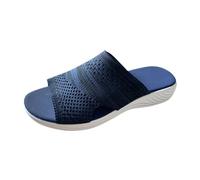 Cocila Sandalias Mujer Verano Plataforma Con Cuña Comodas Pantuflas Livianas Wear Outer Summer Casual Y Fashion Femeninas Sandalia Montaña (Blue, 38) Zapatos Piel Cuñas Blancas Hippies Doradas