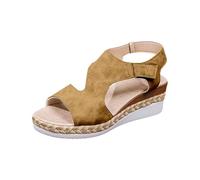 Cocila Sandalias Ortopédicas Mujer Verano Comodos Transpirables Plataforma Informales Con Hebilla De Cinturón Hueca Lateral Para Mujer, Goma (Brown, 42) Comodas Negro Verbenas Alpargatas Playa