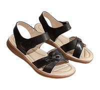 Cocila Sandalias Ortopédicas Mujer Verano Comodos Transpirables Plataforma Zapatos De Calcetines Largos Para Adulta Color Sólido Resbalón En Informales Con Punta Abierta Y (Black, 39)