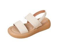 Cocila Sandalias Ortopédicas Para El Tiempo Libre De Plataforma Cómodas Caminar Mujer, Informales, Verano, Con Y Punta Abierta Exteriores Sandalia (Beige, 35) Mujer Verano Cuñas Esparto Griegas