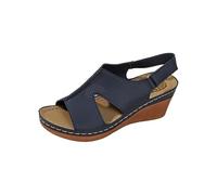 Cocila Sandalias Ortopédicas Para El Tiempo Libre De Plataforma Verano Mujer, Nuevas, Con Huecas, Informales, Cómodas, Uso Exterior, Punta Abierta Y Tacón Inclinado Chanclas Cuña Mujer (Blue,