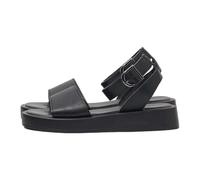 Cocila Sandalias Para Mujer Summer Beach Planas De Gladiador Informales Con Hebilla Cinturón Y Hueco Lateral, Zapatos Planos, Verano S (Black, 38) Trekking Barefoot Plataforma Negras Verbenas