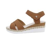 Cocila Sandalias Plataforma Mujer Con Cuña Verano Alpargatas De Para Mujer, Y Gruesa, Pez, Lino, Playa, Vacaciones, Ligeras, Punta Abierta, Cómodas E Informales. Marca (Khaki, 41) Negro
