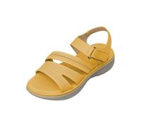 Cocila Sandalias Plataforma Mujer Con Cuña Verano Alpargatas De Para Tacón Aguja Y Abertura Lateral, Inclinada Tacones (Yellow, 36) Women Sandals Summer Trekking Casual 35 Hebillas Talla Griegas