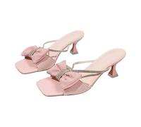 Cocila Sandalias Romanas Para Mujer Sexy De Fiesta Tacón Alto Moda Informales Con Hebilla Cinturón Lateral Hueca Mujer, Zapatos Grueso, Verano Muñeco Conguitos (Pink, 40) Tacon Tacones Negros