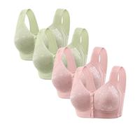 Cocila Sin Aros Sujetador Reductor para Mujer Tallas Grandes Diario Bra 4 Pieces of Front Open Buckle Top Support Without Ring Beauty Back Middle Large Size Thin Vest Type Gathered Underwear