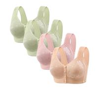 Cocila Sin Aros Sujetador Reductor para Mujer Tallas Grandes Diario Bra 4 Pieces of Front Open Buckle Top Support Without Ring Beauty Back Middle Large Size Thin Vest Type Gathered Underwear