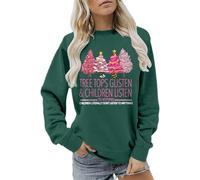 Cocila Sudadera Deporte Mujer Primavera Christmas Trees Sweatshirt Womens Funny Tree Camping Casual Fall Pullover Tops (JN, M) Algodon Pijama Gimnasio Sudaderas Deportivas Navidad Marron Finas